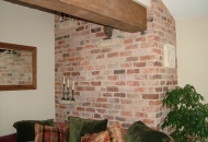 Reclaimed bricks used internally as a feature wall
